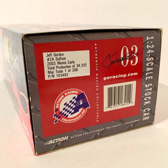 Jeff Gordon NASCAR #24 DuPont 2003 Monte Carlo Diecast Action Racing Stock Car - Picture 9 of 10